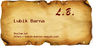 Lubik Barna névjegykártya