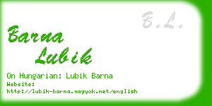 barna lubik business card